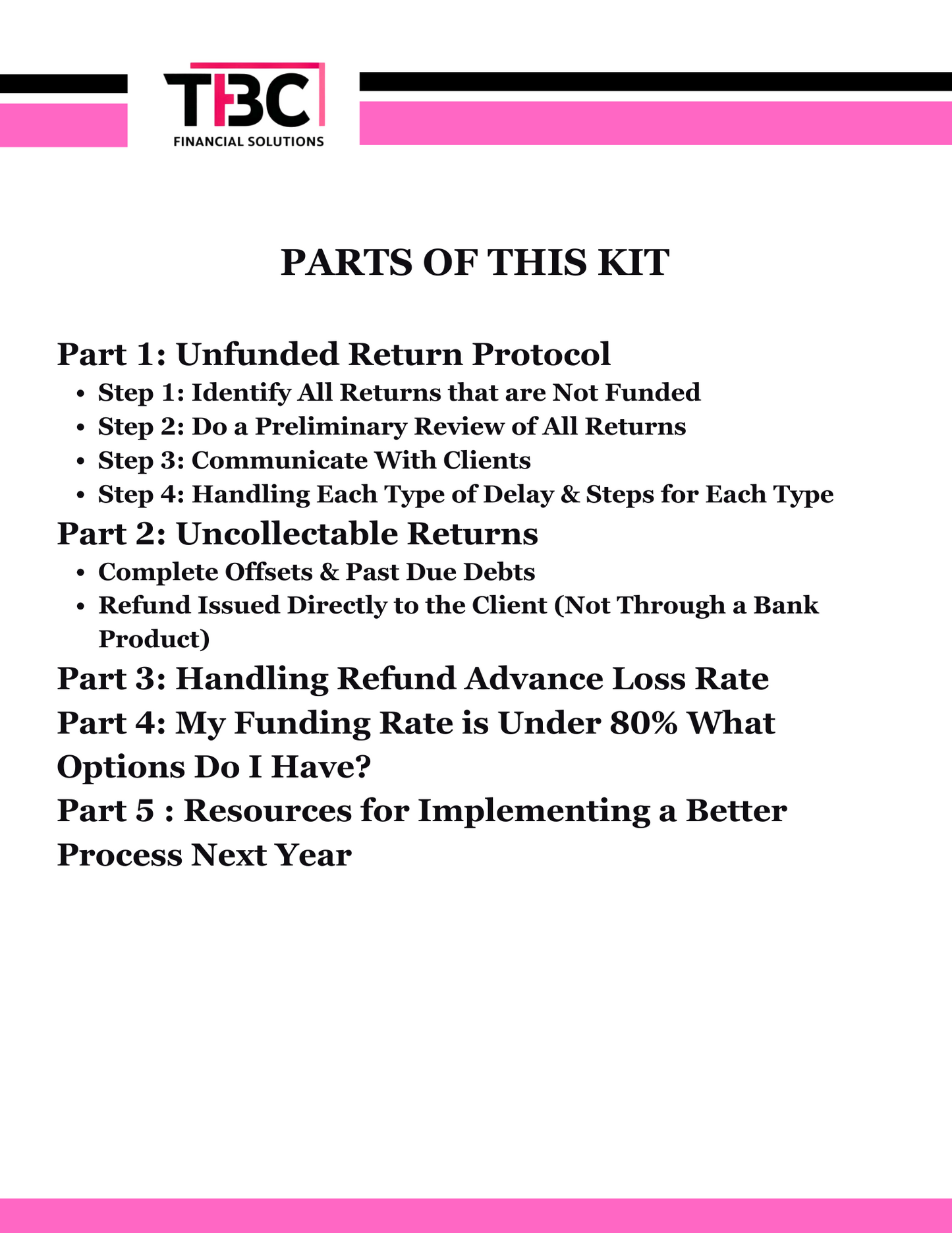 Unfunded Tax Return Protocol